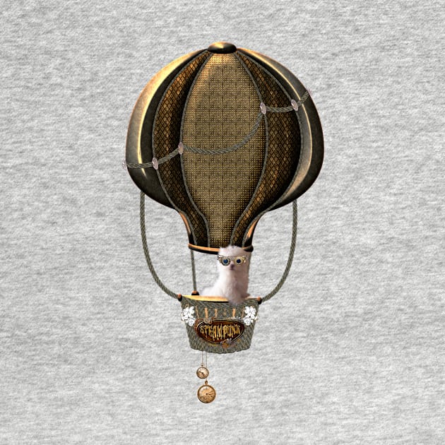 Steampunk, hot air ballon with cute steampunk  puppy by Nicky2342